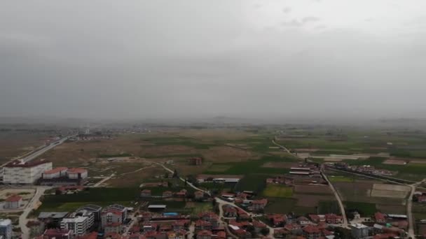 Arial view of Erenler a part of city of Afyonkarahisar — Stock Video