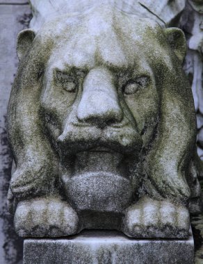 Mezarlık mezar taşı aslan