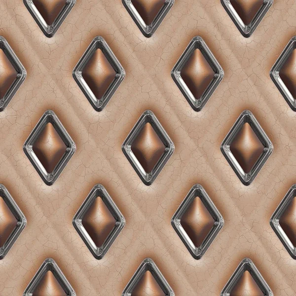 Brown leather and glass tile pattern — Stock Photo, Image