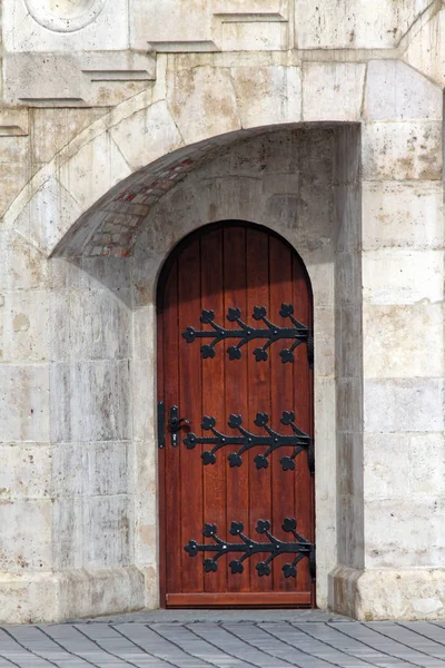 Puerta gótica cerrada . — Foto de Stock