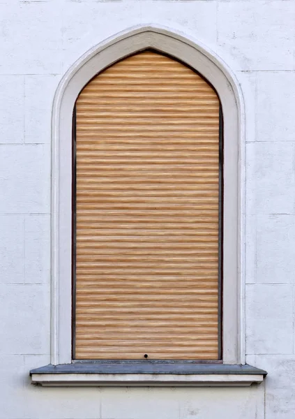 Blinds brown castle window — Stock Photo, Image