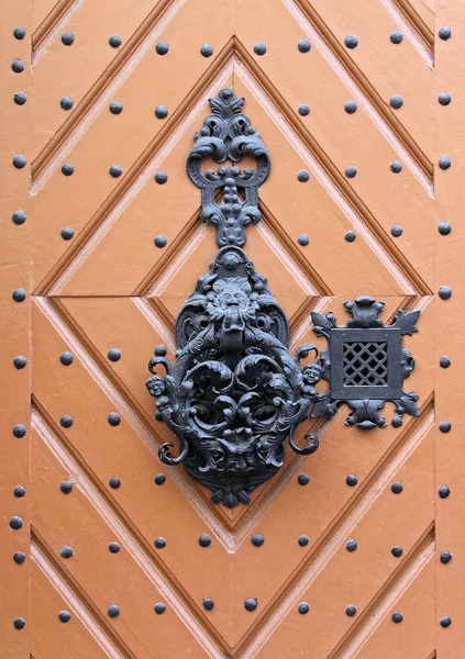 Cancello vecchio maniglia porta in metallo — Foto Stock