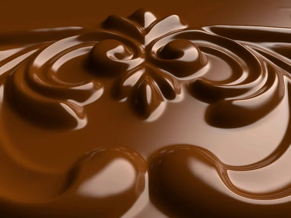 Крупный План Орнамента Коричневого Шоколада — стоковое фото