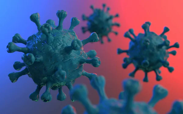 Coronavirus 2019 Ncov Flu Particle Infection Virus Particles Floating Rendering — Stock Photo, Image