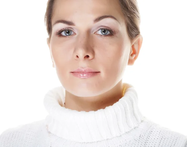 Beautiful womans face with clean skin — Stock Photo, Image