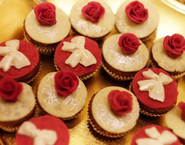 Bir meyve kek yakın çekim.