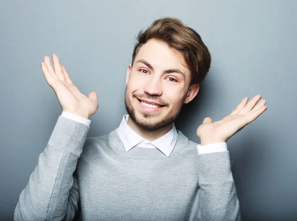 Portrait of a young business man surprised face expression — Stock Photo, Image