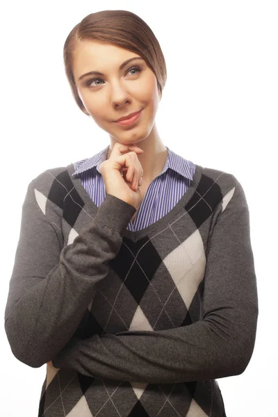 Caucasian Businesswoman isolated on white — Stock Photo, Image