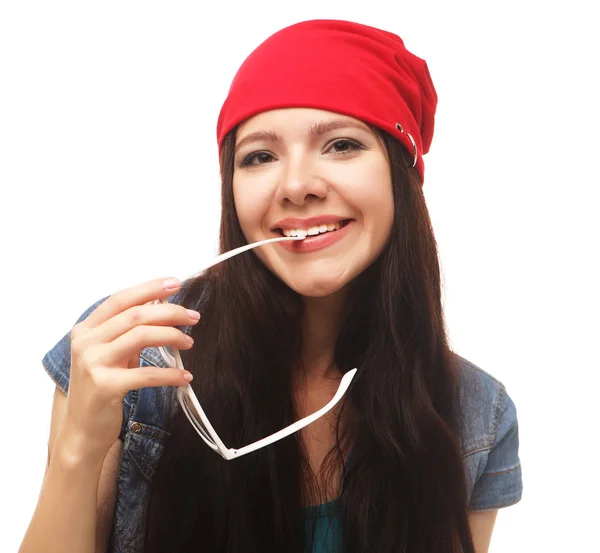 Studio shot of a beautiful young casual woman — Stock Photo, Image