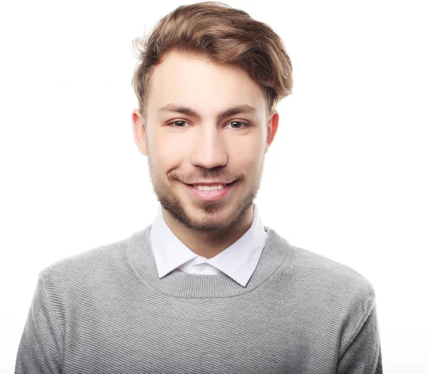 Happy smiling man looking at camera isolated on white background — Stock Photo, Image