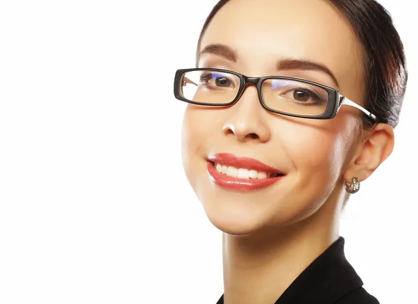 Obchodní žena v brýlích, zblízka — Stock fotografie