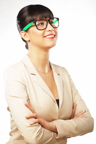 Mulher de negócios em óculos, close-up — Fotografia de Stock