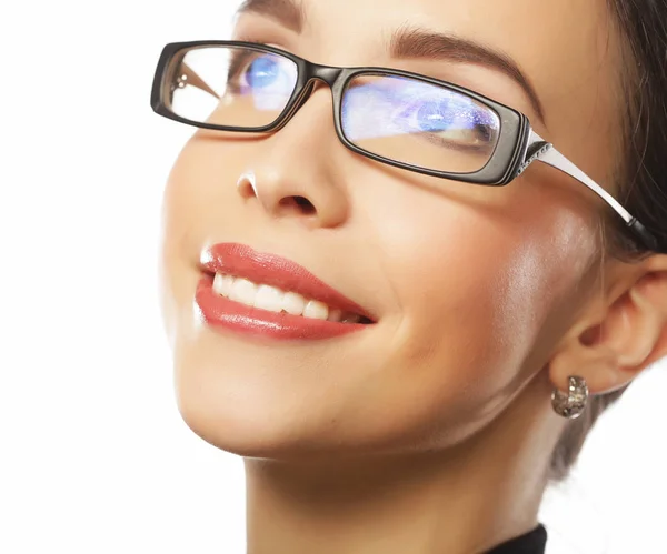 Affärskvinna i glasögon, närbild — Stockfoto