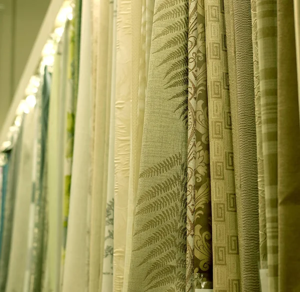 Colorful fabrics in the store. close up picture — Stock Photo, Image