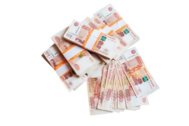Beyaz bir arka plan üzerinde Rus Rublesi