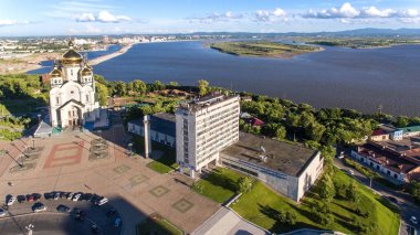 KHABAROVSK, Slavy kare, Ortodoks katedrali, evi radyo