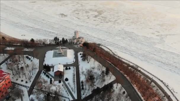 Tebing Amur. Khabarovsk Timur Jauh Rusia musim dingin — Stok Video