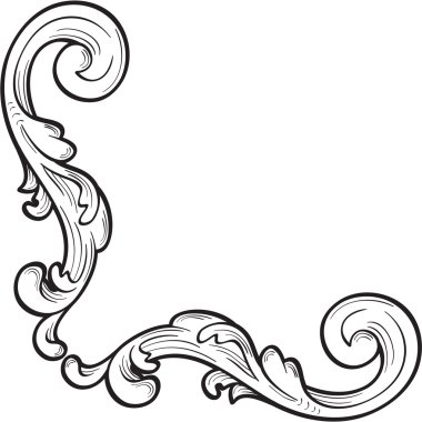 Güzel girdap köşe sanat öğesi