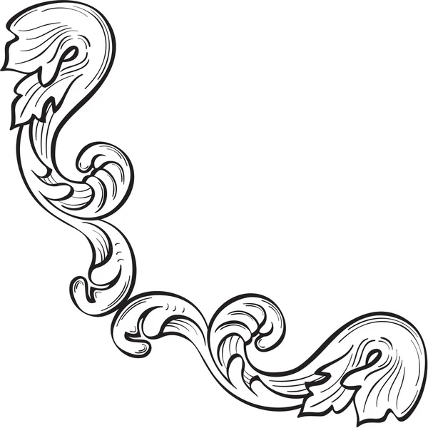 Swirl ornate corner art element — Stock vektor