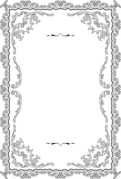 Baroque orné tourbillon belle page d'art — Image vectorielle