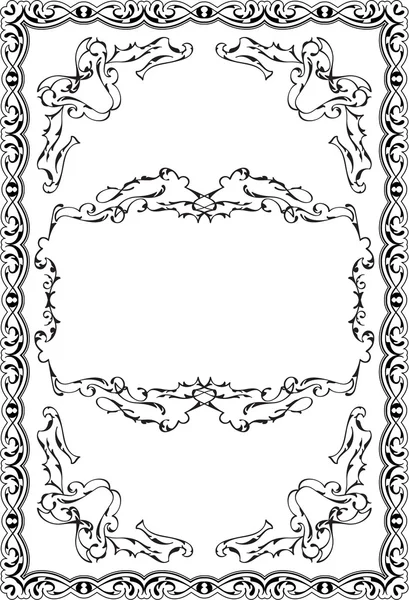 Cool baroque decor swirl art ornate page — Stock Vector