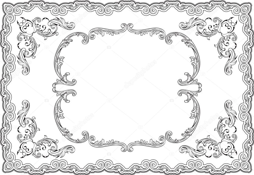 Baroque ornate swirl page