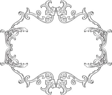 Süslü dekor girdap çerçeve