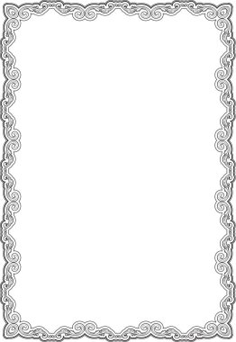 Barok süslü girdap çerçeve