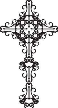 Süslü Barok siyah çapraz