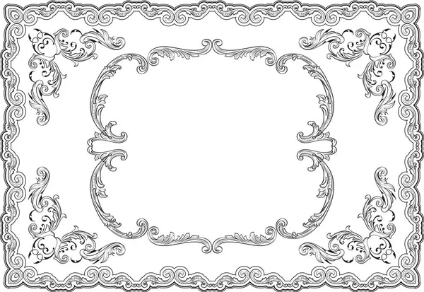 Barokke sierlijke swirl pagina — Stockvector