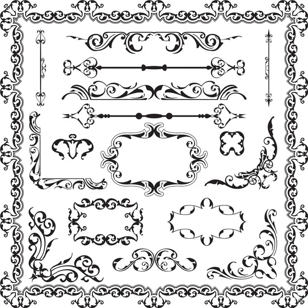 Decor luxury art ornate set — Stock Vector