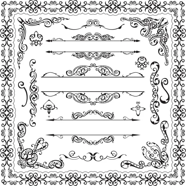 Decor set de elemente de design ornan — Vector de stoc