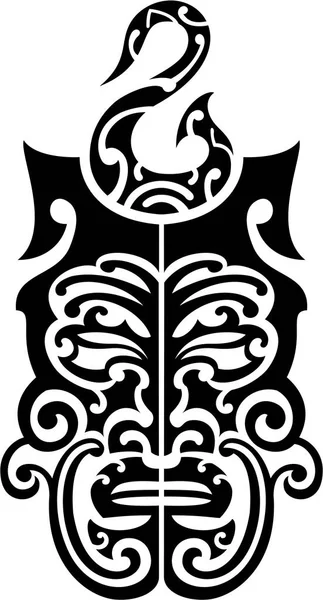 Masque noir de style maori — Image vectorielle