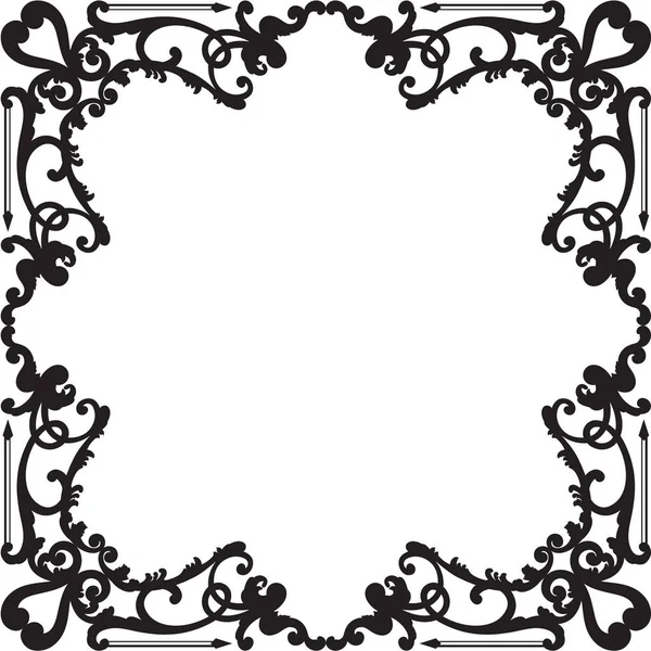 Ornate baroque black border — Stock Vector