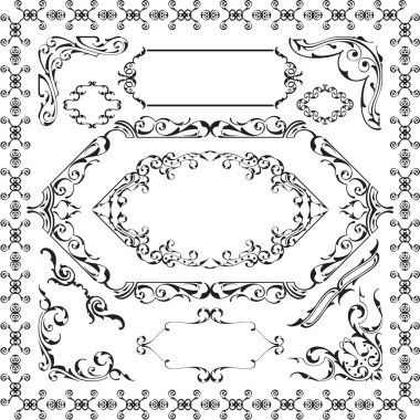 Ornane tasarım öğeleri kümesi