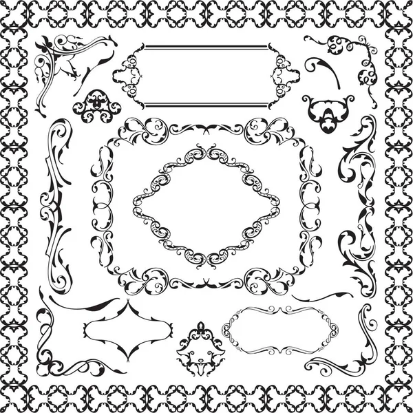 Set de elemente de design decorative ornane — Vector de stoc