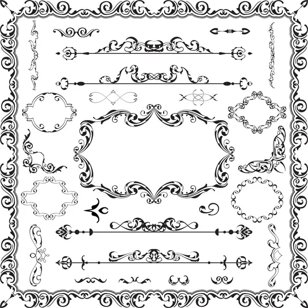 The decor luxury art ornate set — Stock Vector