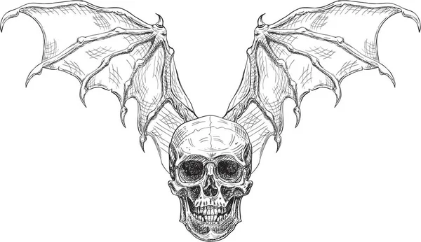 Skull and devil wings Stock Vector