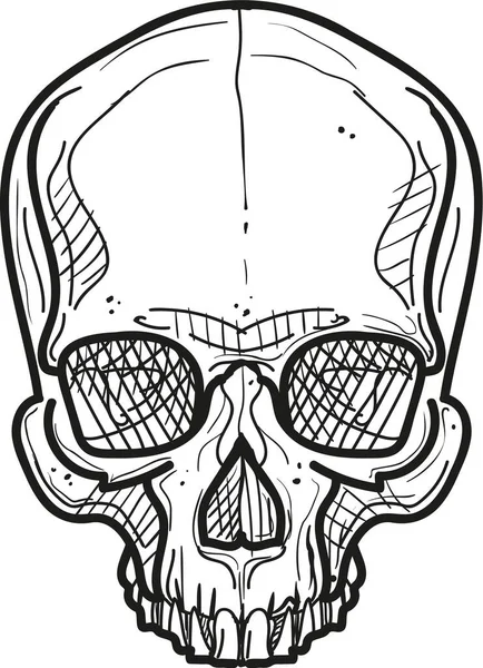 Graphic Skull Skizze Design Isoliert Auf Weiß — Stockvektor