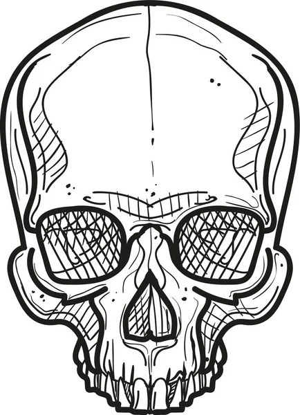 Graphic Skull Sketch Design Isolated White Stock Illustration