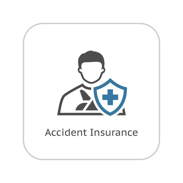 Icono del seguro de accidentes. Diseño plano . — Vector de stock