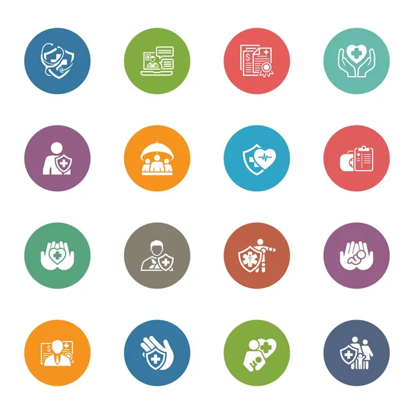 Insurance and Medical Services Icons Set. — Stock Vector