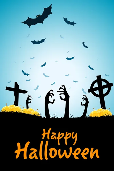 Halloween zombie party plakát. — Stockový vektor