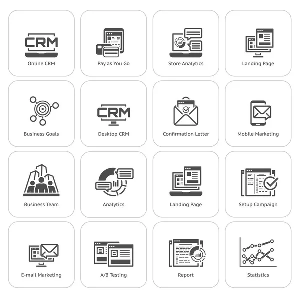 Set of Business and Marketing Flat icons — Stock Vector