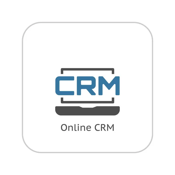 オンライン Crm システム アイコン。フラットなデザイン. — ストックベクタ