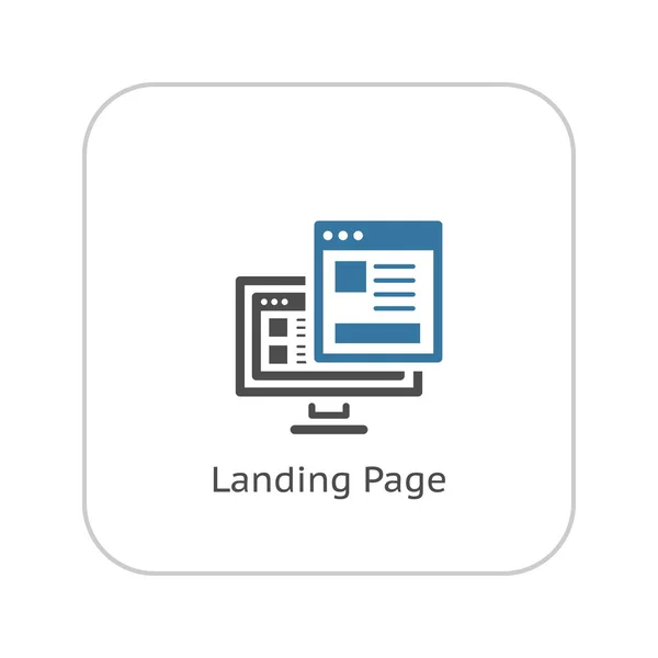 Landing Page Icon. Flat Design. — Stock Vector
