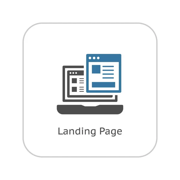 Icono de Landing Page. Diseño plano . — Archivo Imágenes Vectoriales