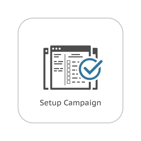 Configurar icono de la campaña. Diseño plano . — Archivo Imágenes Vectoriales