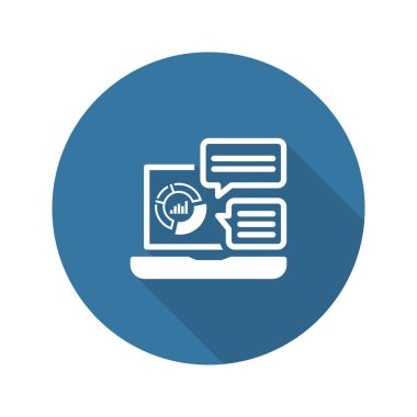 Mağaza Analytics simgesi. Düz tasarım.