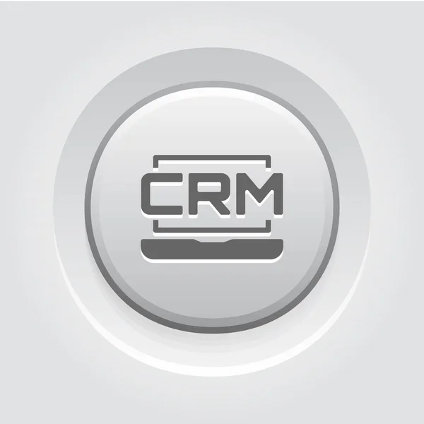 Ícone do sistema CRM online. Projeto de botão cinza . — Vetor de Stock